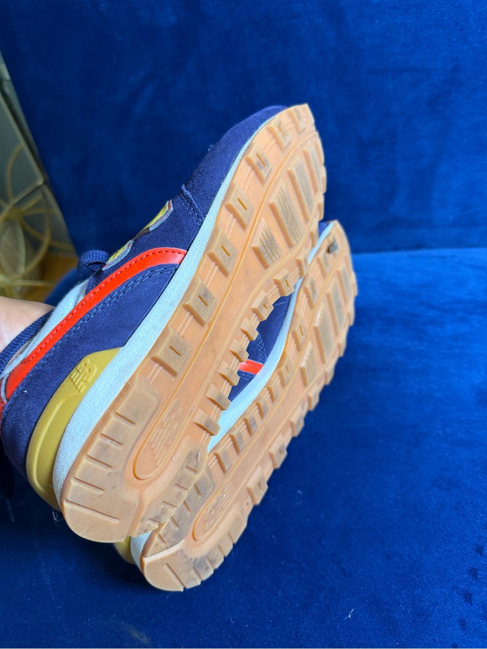 New Balance Navy, Yellow & Red Retro Runner Sneakers - Picture 4 of 4
